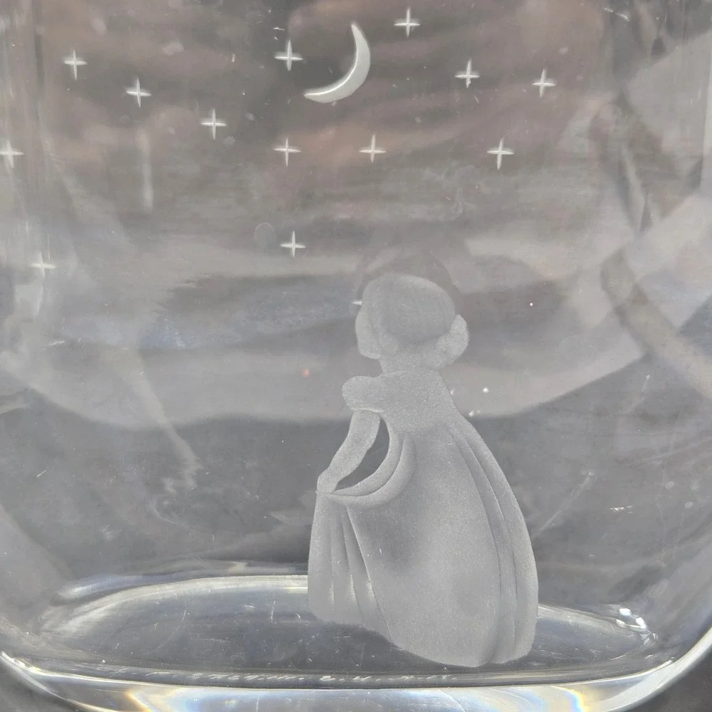 Orrefors Sweden Girl Wishing to Moon Glass Bowl Edvin Ohrstrom Signed 2769